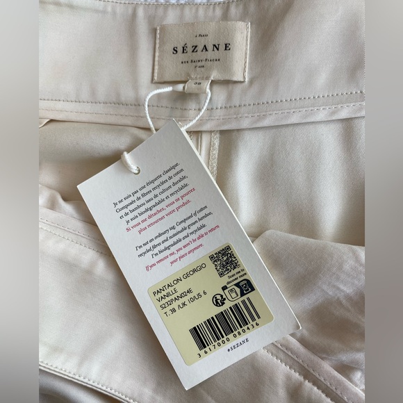 Sezane Georgio High Waist Tailored Satin Trousers Pants Sézane - Picture 7 of 8